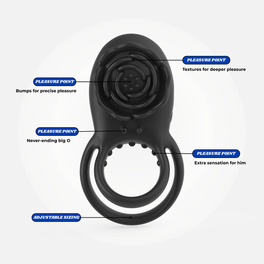 Rose Textured Bumps Double Cockring