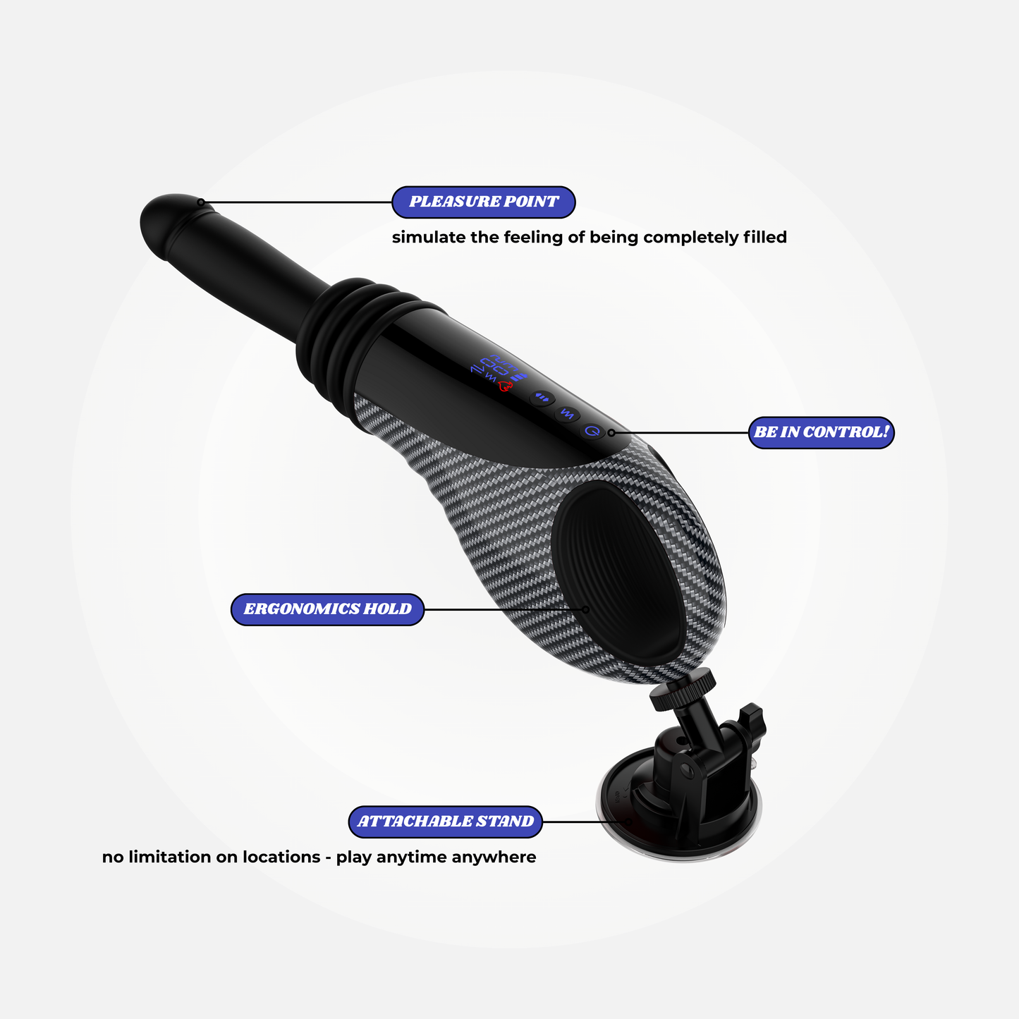 Sleek Heated Sex Machine Thrusting Dildo