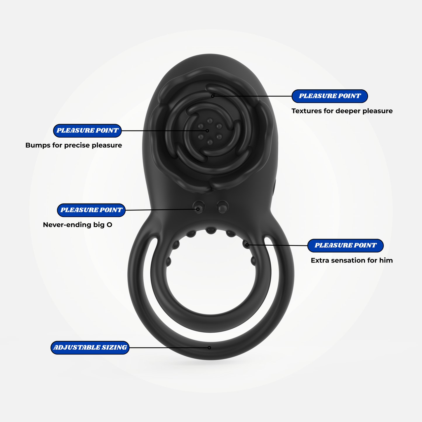 Rose Textured Bumps Double Cockring