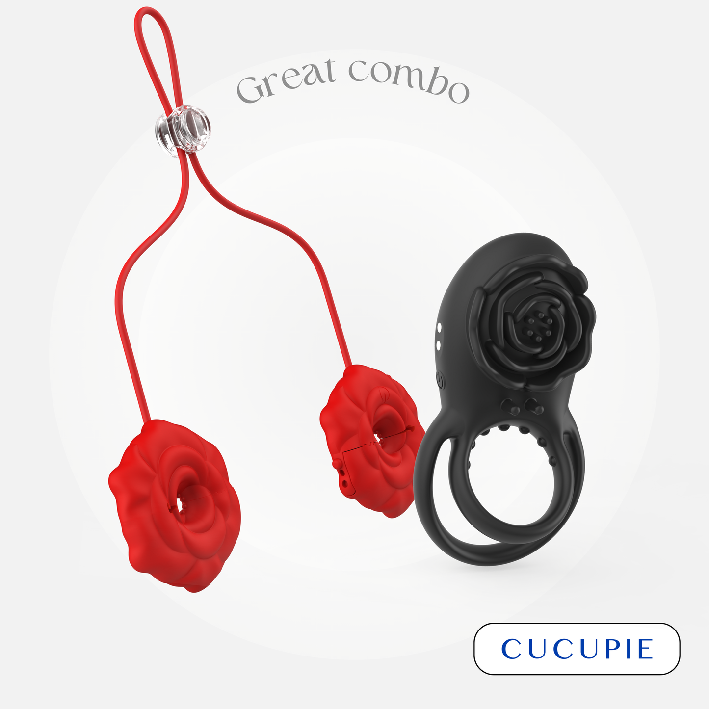 Rose Textured Bumps Double Cockring